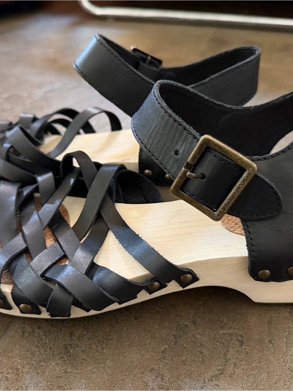 Kelsi Dagger Black Suede Platform Clog